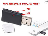 7links Mini-USB-WLAN-Stick WS-300 mit 300 Mbit/s und WPS-Taste; Dualband-WLAN-Repeater 