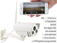7links WLAN-IP-Überwachungskamera mit 720p HD, IR-Nachtsicht, SD-Recording; WLAN-Repeater WLAN-Repeater 
