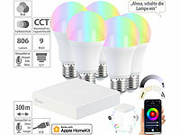 7links HomeKit-Set: ZigBee-Gateway + 5 RGB-CCT-LED-Lampen, E27, 9 W, 806 lm; WLAN-USB-Sticks WLAN-USB-Sticks WLAN-USB-Sticks 