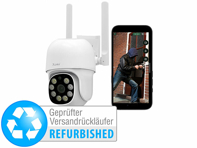 ; Hochauflösende Pan-Tilt-WLAN-Überwachungskameras mit Solarpanel