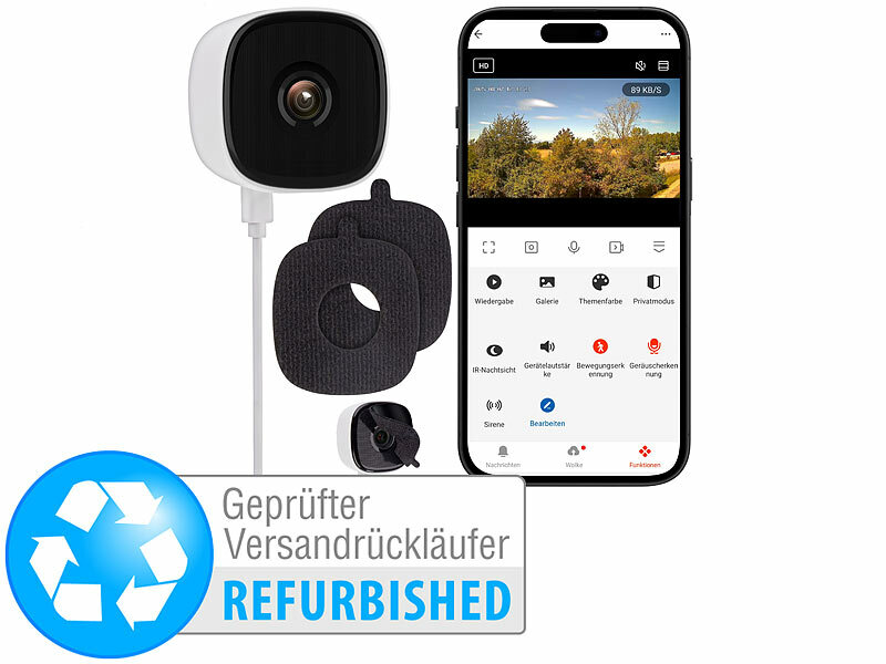 ; WLAN-IP-Überwachungskameras mit Nachtsicht, Hochauflösende Pan-Tilt-WLAN-Überwachungskameras mit Solarpanel