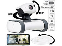 7links Home-Security-Rover m. HD-Video, IR-Nachtsicht, weltweit fernsteuerbar; HD-Micro-IP-Überwachungskameras mit Nachtsicht und App 
