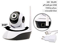 7links Dreh und schwenkbare WLAN-HD-IP-Kamera IPC-280.HD mit SD-Recording; HD-Micro-IP-Überwachungskameras mit Nachtsicht und App HD-Micro-IP-Überwachungskameras mit Nachtsicht und App 