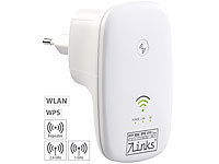 7links Dualband-WLAN-Repeater WLR-750.ac mit 750 Mbit/s und WPS-Taste; WLAN-Repeater 