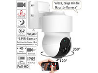 7links Pan-Tilt-Akku-Überwachungskamera mit Full HD, WLAN & App, 120°, IP65; WLAN-IP-Nachtsicht-Überwachungskameras & Babyphones 