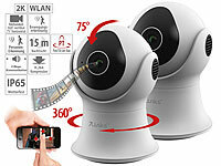 7links 2er 2K-Pan-Tilt-Überwachungskamera, 360°, Nachtsicht, IP65, WLAN, App