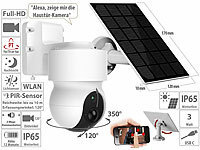 7links Solar-Akku-Überwachungskamera mit Full HD, Pan-Tilt, WLAN & App; WLAN-IP-Überwachungskameras mit Objekt-Tracking & App 