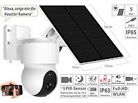 7links Solar-Akku-Überwachungskamera mit Full HD, Pan-Tilt, WLAN und App; WLAN-IP-Überwachungskameras mit Objekt-Tracking & App 