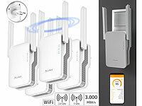 7links 4er-Set WiFi-6-Dualband-Repeater, bis 3.000MBit/s, WLAN-Mesh, LAN-Port