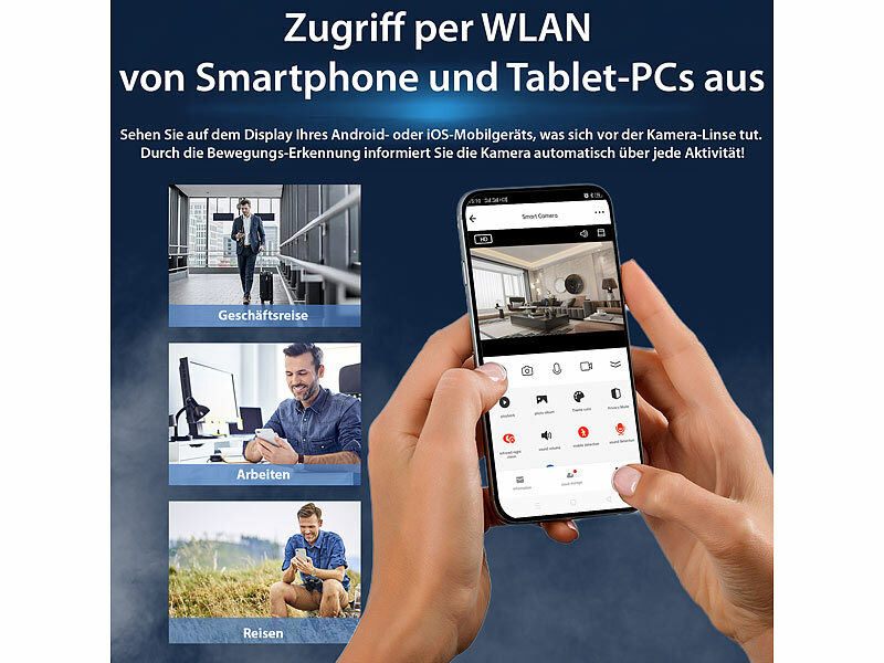 ; HD-Micro-IP-Überwachungskameras mit Nachtsicht und App 